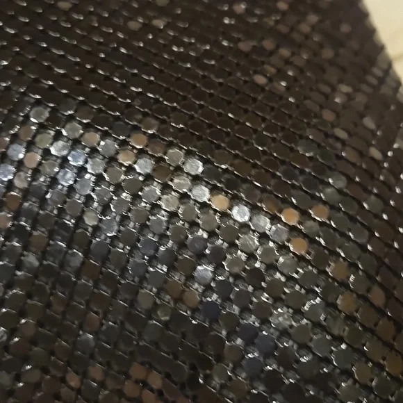 Whiting and Davis International Black Sequin Mesh Evening bag/Zipper Clutch - Picture 4 of 9